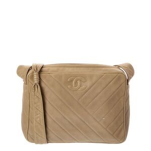 Chanel Beige Caviar Leather Cc Large Camera Bag (Authentic Pre-Loved)